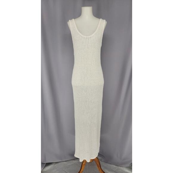Shade & Shore Other - Shade & Shore Knit Maxi Dress Large Cream Cover Up Tank Dress Semi Sheet Lounge